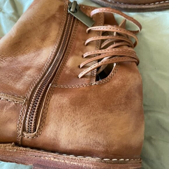 Chocolat Blu Leather Brown Boho Ankle Booties Size 38 7.5 - Picture 6 of 14